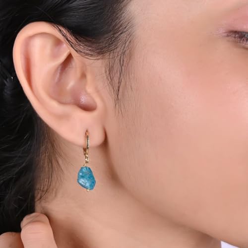 Gempires Handmade Gemstone Hoop Earrings Raw Crystal Dangle Jewelry Hypoallergenic Gold Plated Lightweight Elegant Jewelry Gifts For Women4