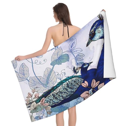 Serviette de bain absorbante en microfibre paon cadeau de mariage et voyage - 2