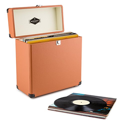 auna Peggy Sue Record Collector Set Tourne-Disque rétro & Valise à vinyles (2 Enceintes stéréo intégrées sur Les côtés, numérisation de vinyles par Le Port USB) – Marron - Les Beatles, Paul McCartney, John Lennon, RIngo Starr, George Harrison auna Peggy Sue Record Collector Set Tourne-Disque rétro & Valise à vinyles (2 Enceintes stéréo intégrées sur Les côtés, numérisation de vinyles par Le Port USB) - Marron – Image 7