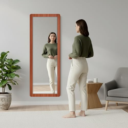 Image of Creative Arts n Frames 15x51 inch Umber Walnut Color Long MDF Wood Wall Hanging Mount HD Mirror Home Decor Items Living Room Bathroom Bedroom Hotel Office (Umber Walnut Color Framed HD Mirror)
