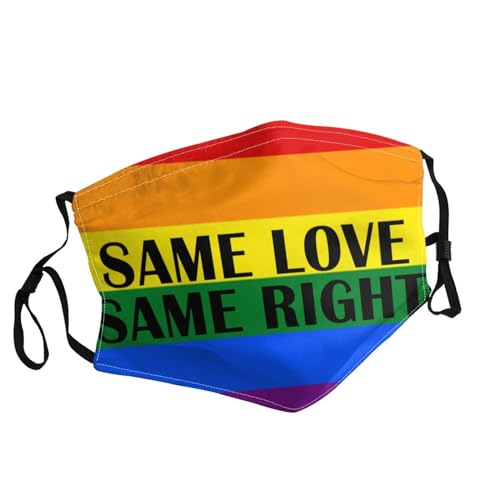Same Love Same Rights LGBTQ Pride Flag Face Mask Breathable Balaclavas Adjustable Washable Masks Black