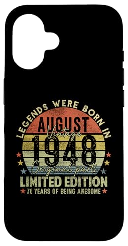Legend Since August 1948 Vintage 76th Birthday Made in 1948 X}zP[X iPhone 16 p