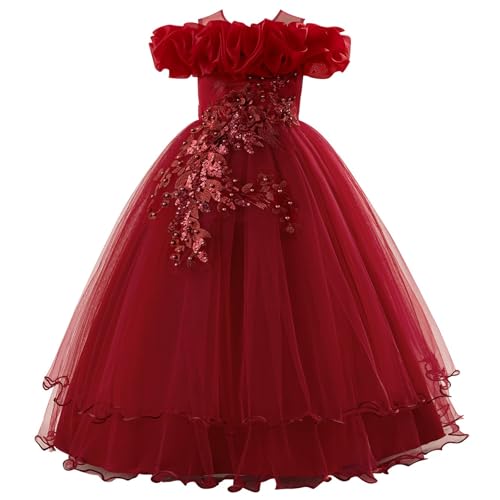 Vestidos para niñas de bodas y fiestas con falda tutú y hombros descubiertos de 7 a 12 años