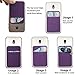 Fulgamo 3Pack Cell Phone Card Holder Stick On, Phone Wallet Double Pocket for Back of Phone Case, ID/Credit Cards Wallet Sticker Stretchy for All Smartphones-Purple,Silver,Black