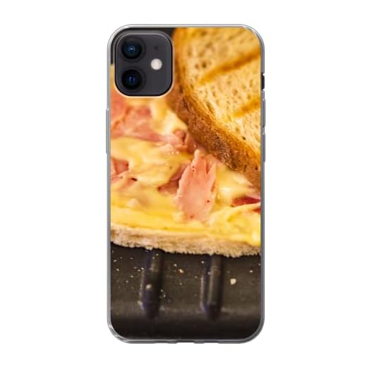 Funda para iPhone 12 Mini - Tostadas de jamón y Queso en una tostadora - Funda de Silicona/Funda Blanda para teléfono móvil