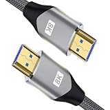 Cabo HDMI 2.1 8K 3m Ultra High Speed 48Gbps, 4K 240Hz HDR eARC Dolby Vision/Atmos, Nylon Trançado Reforçado, Conector Banhado a Ouro, Compatível com PS5, Xbox Series X, TV, Monitor e PC
