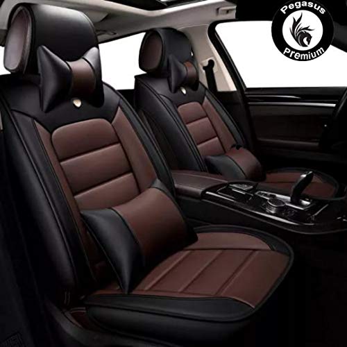 Pegasus Premium PU Leatherite car seat Covers for New Thar (2020-2021) Black-Coffee