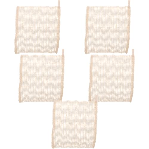 BUGUUYO 5 Piezas Toallas Exfoliantes de Algodón y Lino para Baño Paños Multifuncionales para Limpieza Corporal Suaves y Absorbentes para Ducha y Lavado de Manos Casa y Viaje