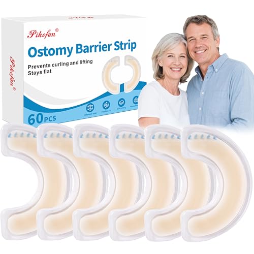 60 PCS Enhanced Ostomy Barrier Strips Medical Hydrocolloid ostomy supplies Skin Adhesive Barrier Strips for Colostomy Bags ileostomy supplies Contains no latex Great for sensitive skin and seniors
