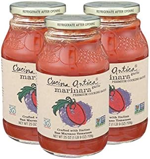 Cucina Antica Pasta Sauce, Garlic Marinara, 25 Ounce (Pack Of 3)