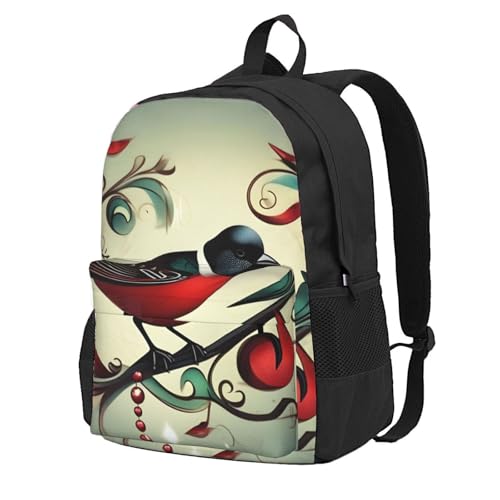 Sac à dos grande capacité léger pour soulager le dos avec motifs musique bleu sarcelle