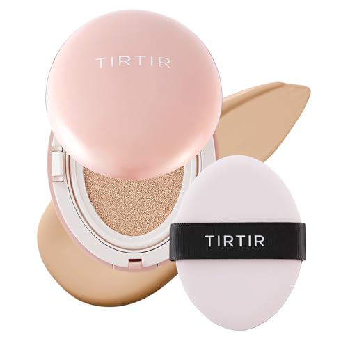Image of TIRTIR Mask Fit All Cover Pink Cushion Foundation | High coverage, Velvety Matte Finish, Lightweight, Flawless, Corrects Redness, Korean Cushion (#23N Sand, Full Size, 0.63 Fl Oz)