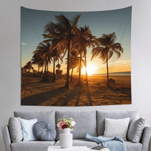 Tapiz de pared DUWAA con palmeras coloridas para transformar tu dormitorio en un oasis estético