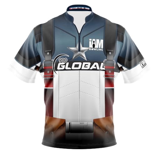Logo Infusion I AM Bowling Jersey Short Sleeve Sash Collar 1561-9G Made in USA 900 Global (4X) Multicolored