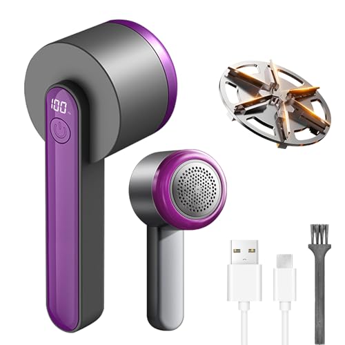 Rasoir Anti Bouloche Électrique avec Écran LED, Appareil Anti Bouloche Vetement, Râpe à Peluches Électrique, Tête à 6 Lames Fraise à Peluches, pour...