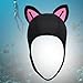 Cat Ears Diving Hood, Swimming Hat Neoprene Wetsuit Hood, Cute Men Women Scuba Hood Head Cover Surfing Cap for Canoe Kayaking, Black Pink Blackline