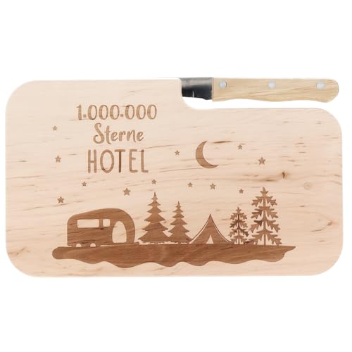 Spruchreif · Tagliere per il Pane Con Coltello e Incisione · Tagliere in Legno · Regalo per Campeggiatori e Colazione All'aperto