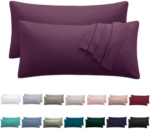 Nesture Kissenbezug 50x70 2er Set, Lila, 100% Mikrofaser | kopfkissenbezug 50x70cm mit Reißverschluss, kissenhülle weich & bügelfrei, atmungsaktiv, Pflegeleicht bei 60°C waschbar