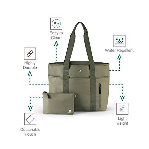 Image of VAYA Tydbyt Lunch Box with Essential Tote Bag Combo, 3 Stainless Steel Containers, Slim Travel-Friendly Tiffin Box for Office & School, Lightweight Polyester with Detachable Pouch, Green