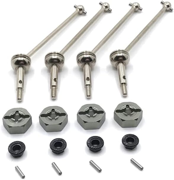 Metal Upgrade 12mm Adapter Front and Rear Driveshafts for WLtoys 144001 144002 144010 124016 124017 124018 124019 RC Car Parts