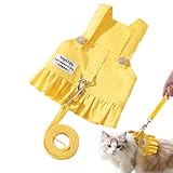 Katzengeschirr-Kostüm – Edelstahlschnalle, atmungsaktive Outdoor-Weste, verstellbares Riemendesign für mehrere Größen | Bequeme Sicherheitskleidung mit Zugseil für Gehtrainingsaktivitäten mit Katzen