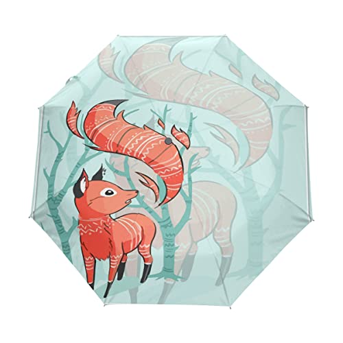 Parapluie renard mignon pliable et automatique pour voyage