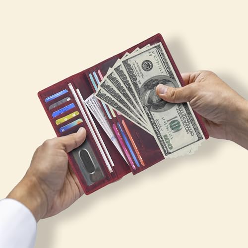Image of Real Leather Women Wallet Leather with RFID Blocking -Trifold Card Holder Designer Ladies Clutch with ID Window Wallets