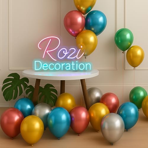 Image of Rozi Decoration Balloons Multicolor for Birthday Anniversary Baby Shower Pack of 10 Piece