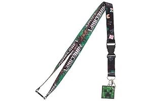 Minecraft Logo Creeper Lanyard - Authentic Kids Lanyard with Safety Breakaway Clasp
