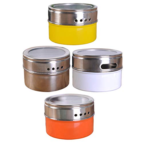 Hemoton 4 Unidades de Aço Inoxidável para Temperos Latas de Temperos Recipientes de Temperos Garrafa