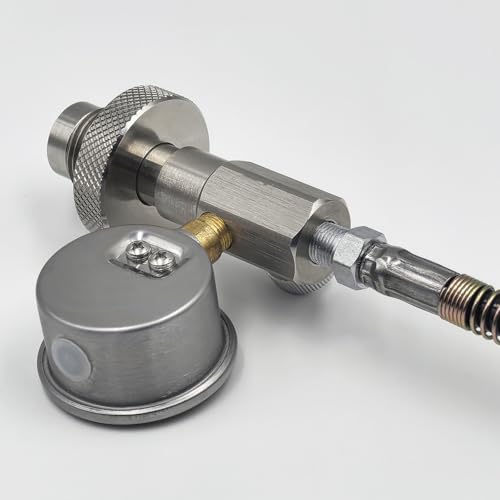 DRYHTEN Druckluftzylinderbehälter G5/8 (5/8BSPP) DIN Füllstation Ventiladapter Befüllanschluss HPA Tauchsport Atemgerät Nachfüllstation mit 1Meter Schlauch Edelstahl 310bar