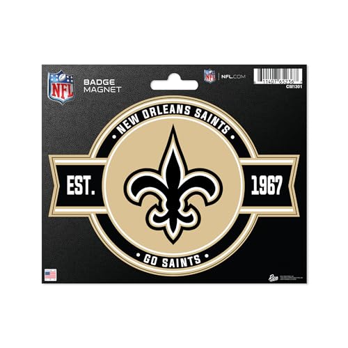 Rico Industries NFL Football New Orleans Saints Standard Badge Magnet - for Car, Fridge