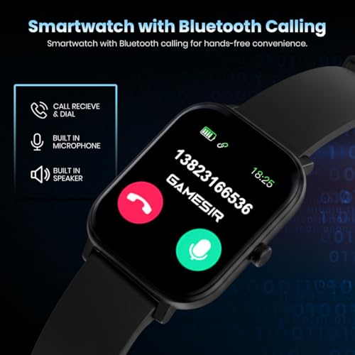 Image of GameSir H9 Black Dial Smartwatch Combo, 4 Straps, 2.01'' HD Display, Bluetooth Calling, IP67, Crown Control, Fitness Tracker with Heart Rate & SPO₂, 100+ Sports Modes for Men & Women (Black Dial)