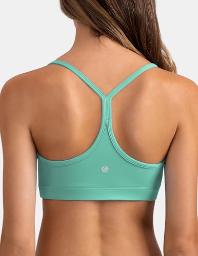 Image of Colorfulkoala Women's Dreamlux Y Back Sports Bra Low Impact Padded Workout Top with Built in Bra A-C Cups