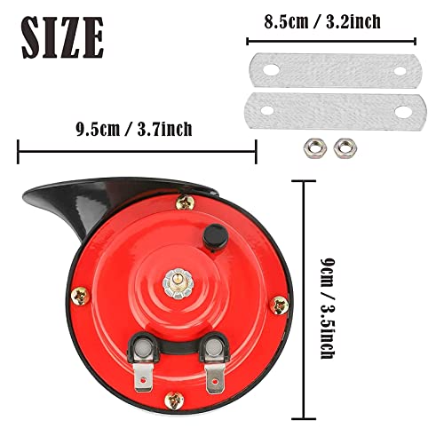 Beawis Car Horn 12V Waterproof Super Loud Boat Horn Electric Snail Horns Train Horn For Motorcycles Boat Trucks Kit Replacement, 2 Packs Air Horn Red #TOP1