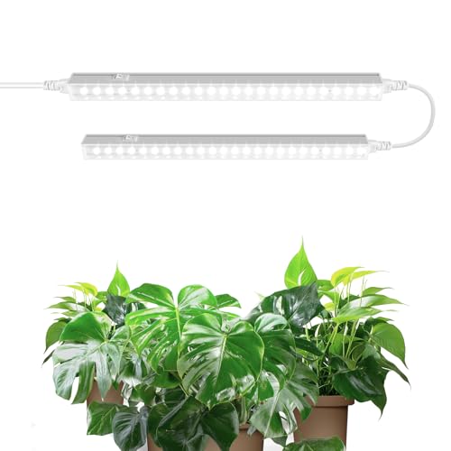 Barrina T5 1FT Grow Light Strip, 5000K White Plant Growing Lamp, 10W(2 x 5W) Linkable Full Spectrum Grow Lights for Indoor Plants, Plug and Play, Greenhouse, 2 Packs