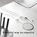 elago Cable Management Buttons - Desk Organizers, Desk Accessories, Cable Clips, Cord Organizer, Office, Home Office, 2 Cable Holding Slots, Flexible TPU, Cable Tie Included (7pcs) (White)