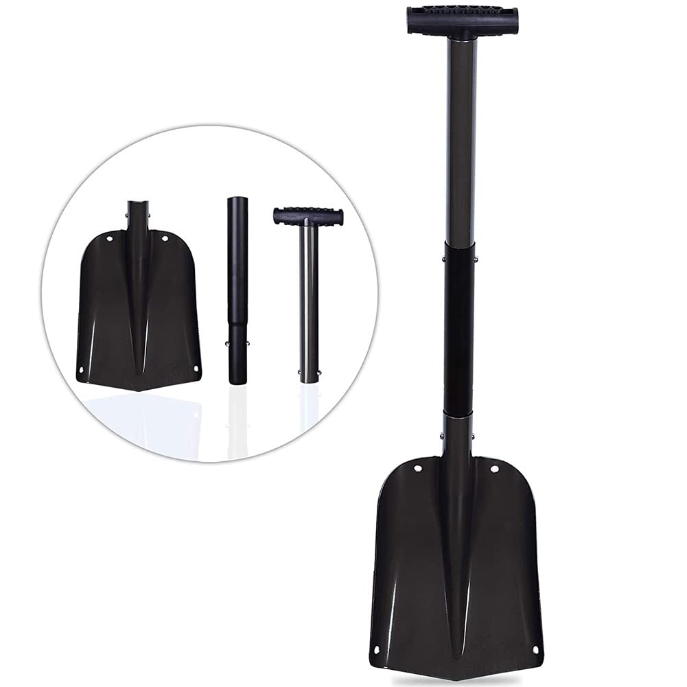 PLACHIDAY Pelle à Neige 4 En 1 Amovible - Design Ergonomique - Pour Jardin, Camping, Dégagement Neige