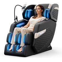 Massage Chair Full Body, Zero Gravity Massage Recliner Chair with Foot Shiatsu & Back Heating, 6 Fix Point Rollers, 5 Auto Modes, Airbags, Touch Screen, Deep Yoga Stretch for Home and Office