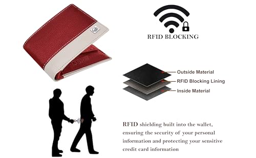 Image of ANTONIO VALERIA Jake Red /Sand Leather Wallet for Men