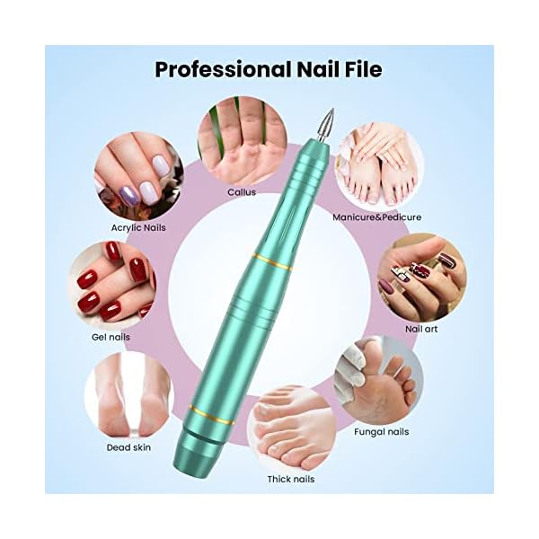 Eektrische Nagelfräser für Gelnägel Acrylnägel Kallus Entfernen, 20000U/Min Professionell Elektrisch Nagelfeile… – Bild 9