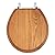 Wood Toilet Seat Round, Wooden Round American Standard Toilet Seat with Durability Metal Chrome Hinges, Natural Wood Veneer Oak Cover