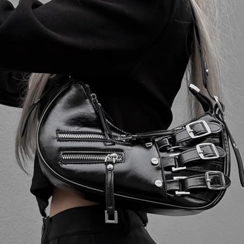 Image of Shoulder Purse for Women, Leather Women's Handbag Y2k Aesthetic Coquette Shoulder Bag Hobo Punk Trendy Ladies Purse