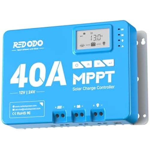 Redodo 24V 40A (Bluetooth) MPPT Solar Charge Controller, Max 100V PV Input