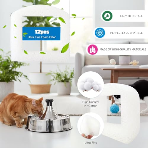 Filtro Previo Universal de Espuma para Fuentes de Mascotas 12 Unidades miniatura 4
