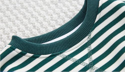 Boys Hoodie Sweatshirt Boys Girls Classic Striped Sweatshirt Crew Neck Long Sleeve Thick Warm for Children (3-142