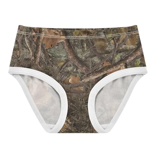 JHKKU Girls' Camo Briefs Underwear Soft Cotton Kids Breathable Comfort Panties Toddler Undies 6Y