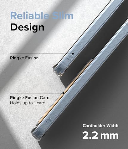 Image of Ringke Fusion Card Compatible with Samsung Galaxy A55 5G Case Back Cover Transparent Hard Back Soft Flexible TPU Bumper with Built-in Slim Card Holder Wallet Scratch Resistant - Clear