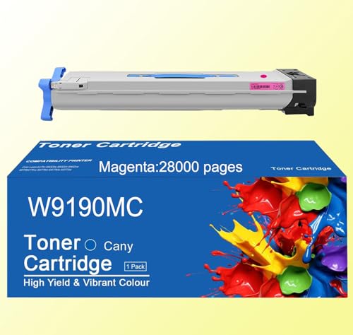 Toner W9190MC haute capacité avec puce compatible HP Color Laserjet MFP E77822dn E77825dn magenta