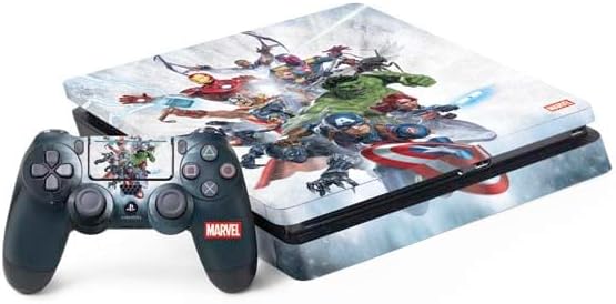 Skinit Decal Gaming Skin Compatible with PS4 Slim Bundle - Officially Licensed Marvel Avengers Attack Design